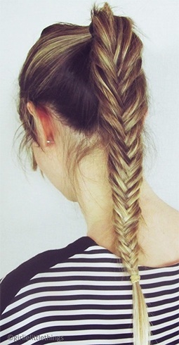 Ombre hair fishtail braid