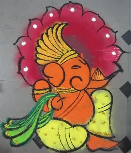 Rangoli of ganesh