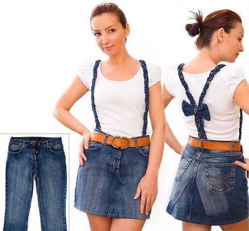 Recycle jeans mini skirts