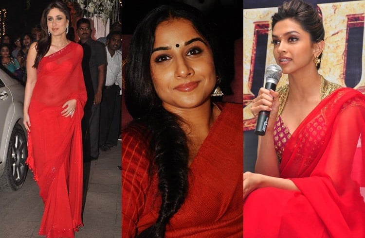 Red Plain Sarees