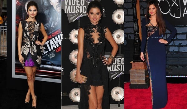 selena gomez red carpet dresses