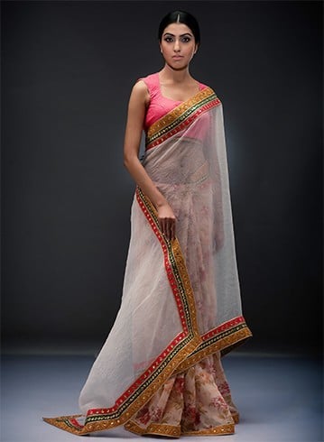 Sheer sarees for college party