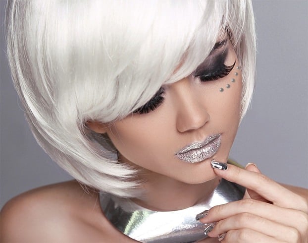 Silver glitter lipstick