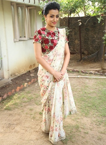 Trisha Krishnan in Varun Bahl saree