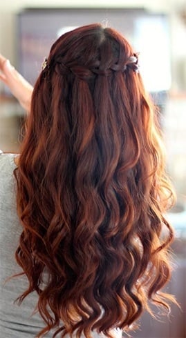 Waterfall braid hair