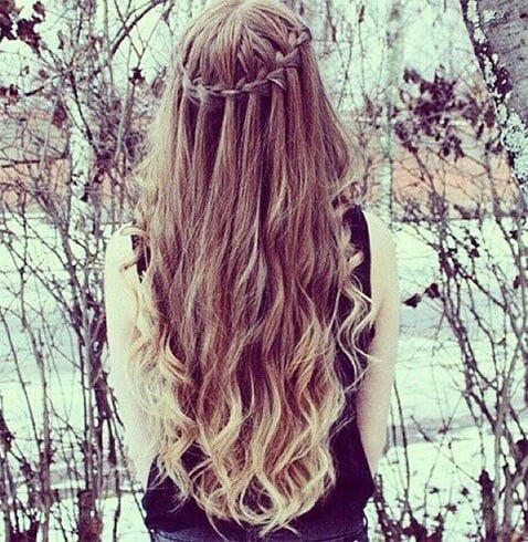 Waterfall Braid wavy hairstyles