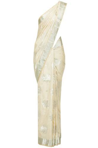 white christian wedding saree