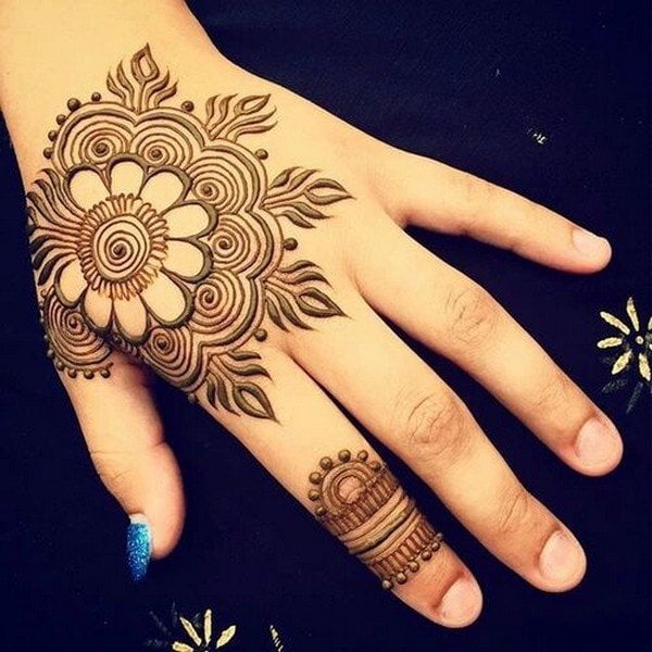 Floral Mehndi Karwa chauth