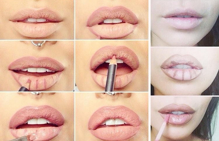 How to apply lipstick with lip liner