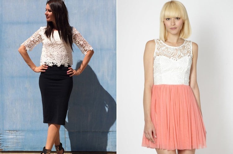 White Lace Skirts