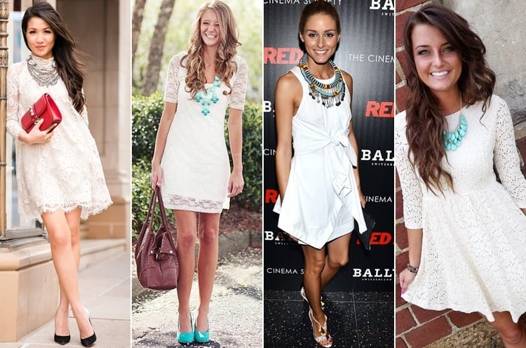 Womens white lace dresses