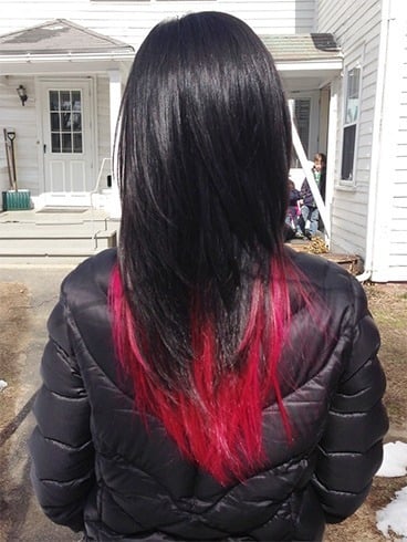 black hair with red underneath and frontTikTok Search