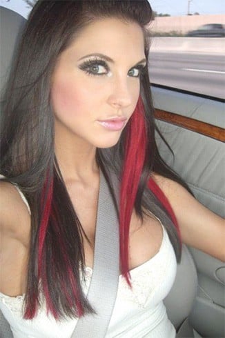 Black and red hairstyle