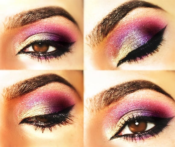 Brown eyes colorful eyeshadow