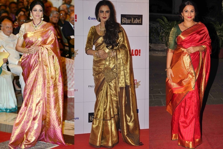 Celebrity in kanchipuram sarees