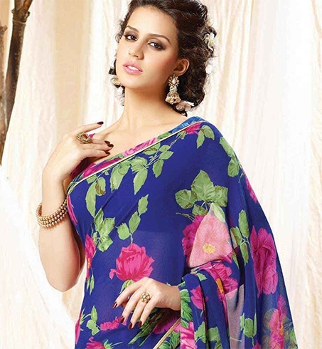 Chiffon floral design sarees