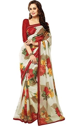 Chiffon floral sarees