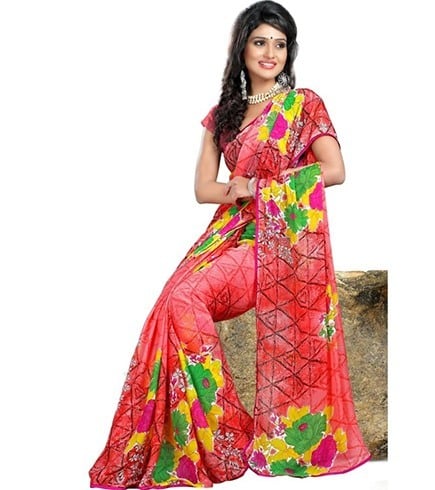 Chiffon Blumendruck Sarees für den Herbst 2015 sind die IT-Sache für Parteien  