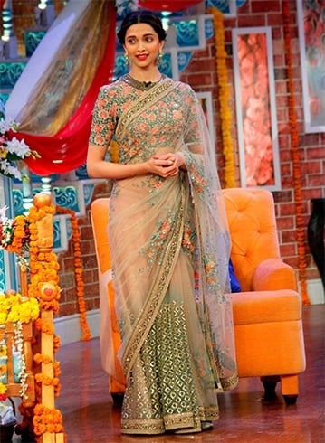 Deepika in floral designer sarees