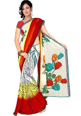 Floral designer sarees