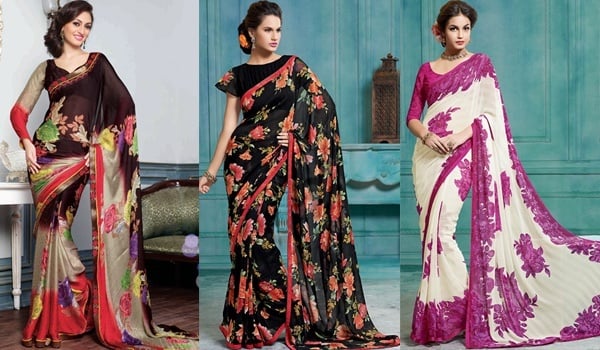 Floral Print Sarees