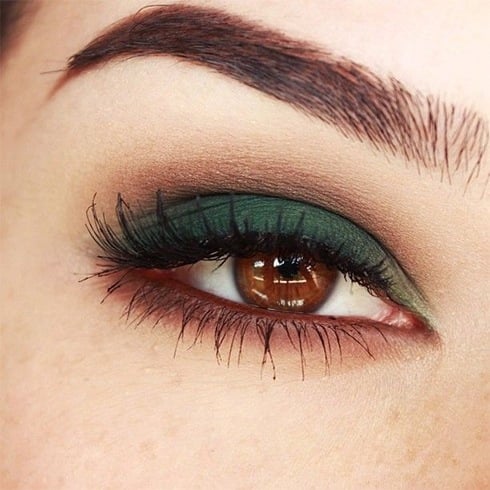 Green makeup for brown eyes