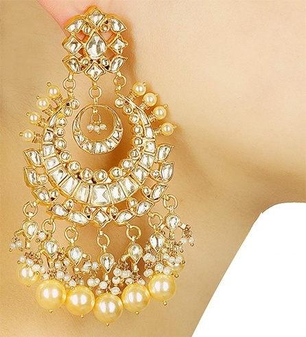 Kundan and polki Jhumkis