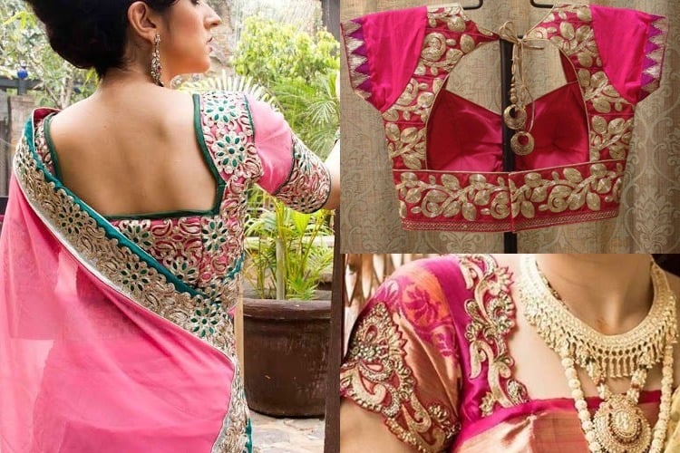 Latest blouse designs for silk sarees