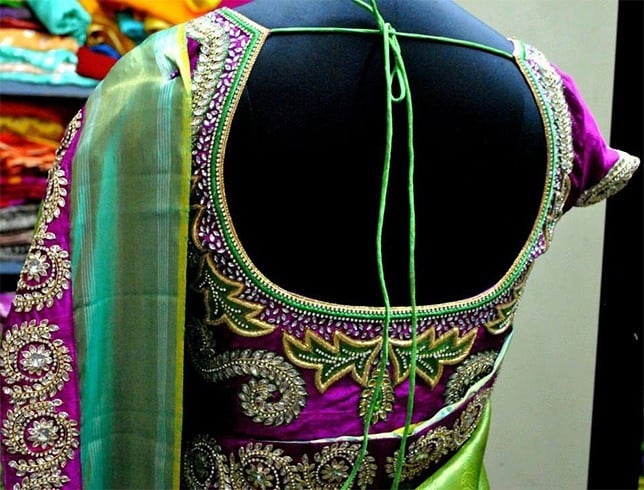 Maggam blouse for silk sarees