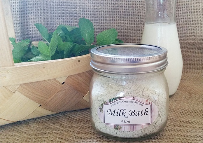 Milk and mint bath