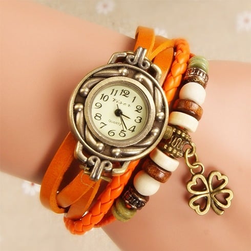 Bracelet watch in Orange