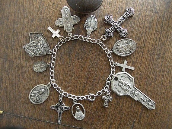 Silver bracelet charms