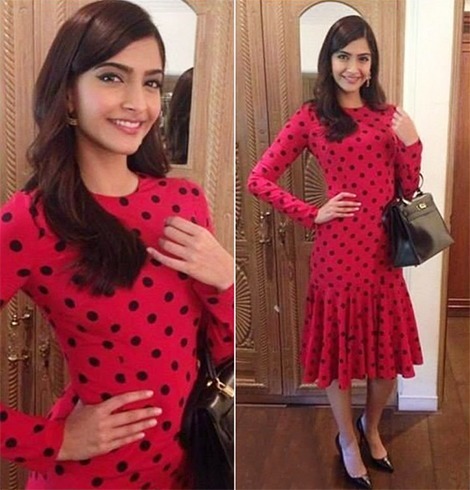 Sonam in Polka Dotted Dress