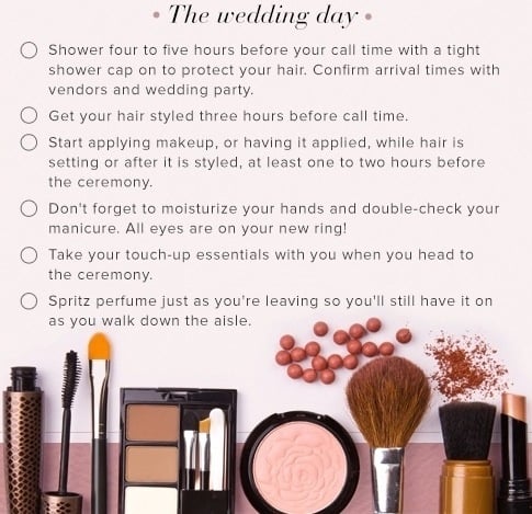 Weddingday beauty checklist