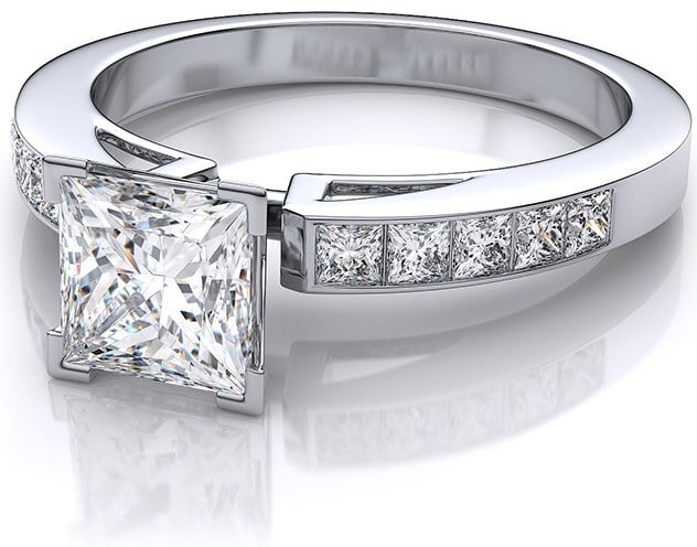 white gold princess cut diamond ring