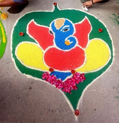 Beautiful Ganesha Rangoli Design