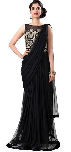 Black ensemble Saree Gown