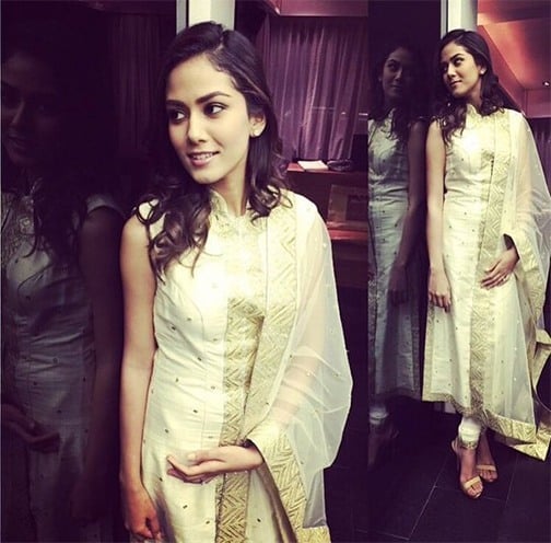 Mira Rajput in Tamanna Punjabi Kapoor outfit