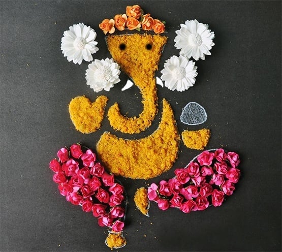 Rangoli Designs of Lord Ganesha