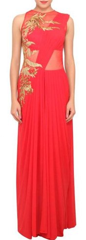 Red Saree Gown