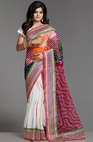 Bandhani and leheriya sarees