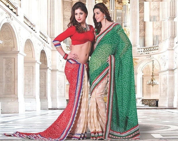 Bandhej saree patterns