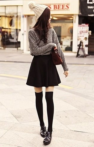 Black flair skirt