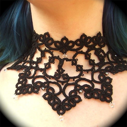 Black lace necklace