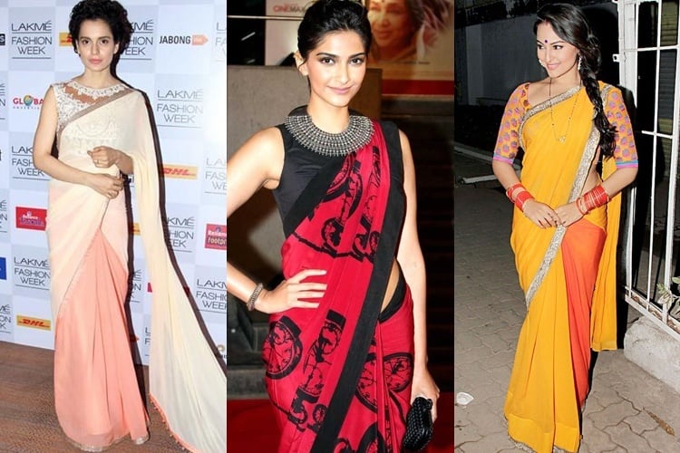 Beautiful Georgette Saree Designs Sported By Bollywood Actresses 