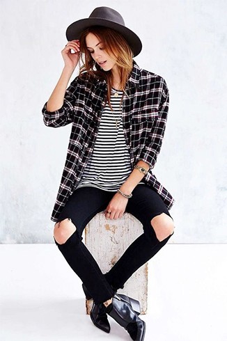 Casual plaid and stripes style