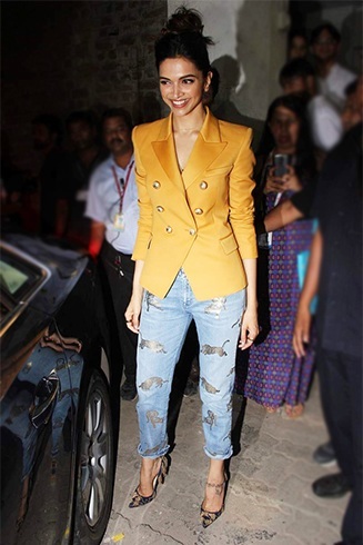 Deepika Padukone in Balmain and Stella McCartney