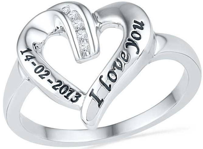 Diamond accent heart promise ring