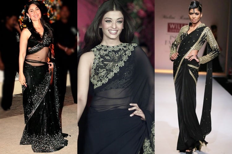 How To Style Black Saree