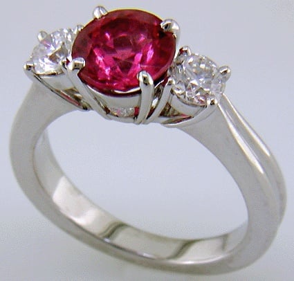 Huge red diamond ring